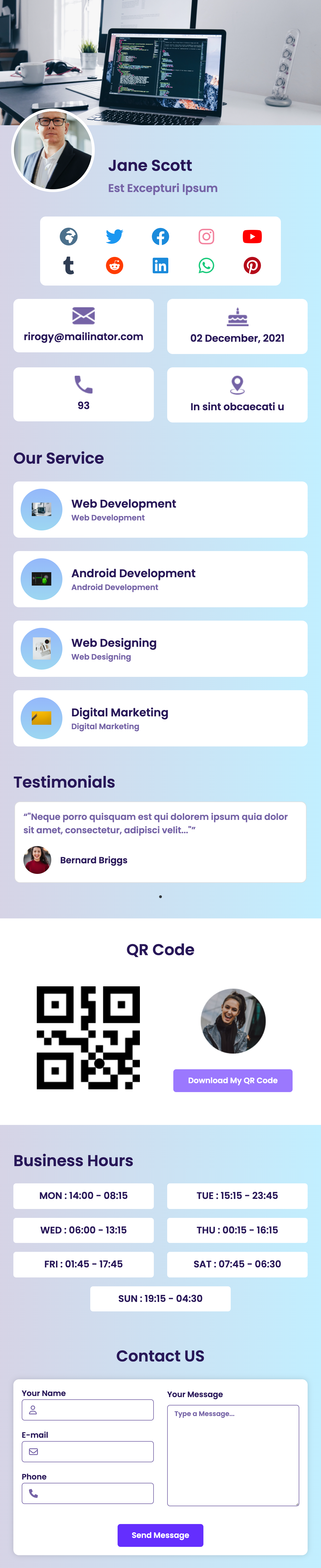 vcard5 template preview