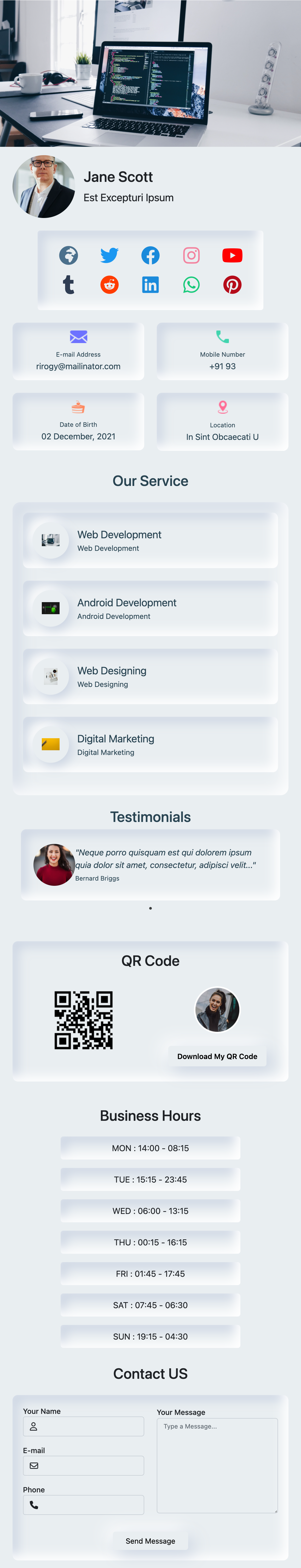 vcard7 template preview